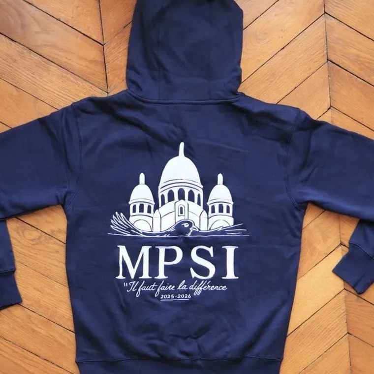 Hoodie marine MPSI, Sacré-Cœur brodé